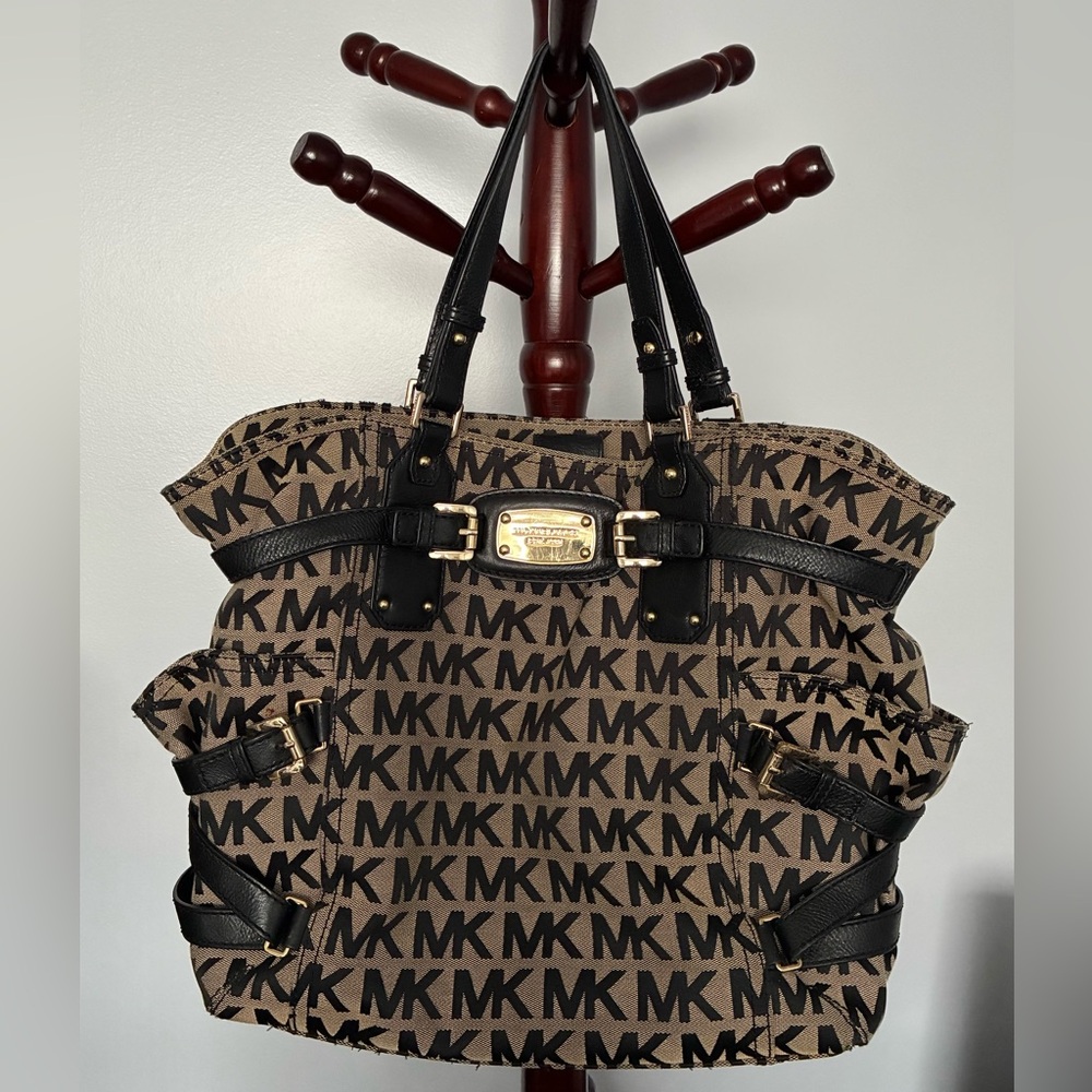 Michael Kors Brown and Black MK Tote